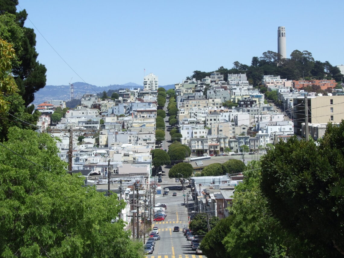 San Francisco as seen from Lombard Street on a California road trip