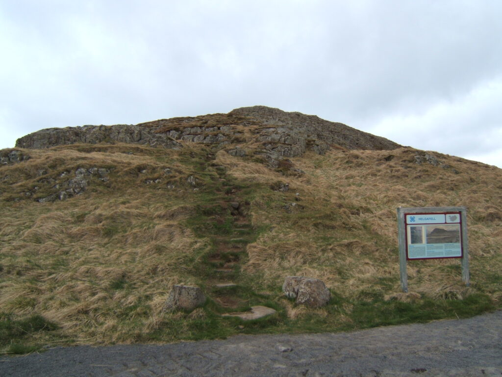 Helgafell, a small mountain with a path straight up